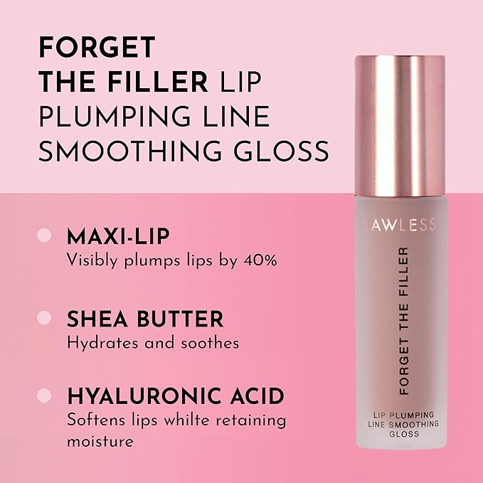 Women's Forget The Filler Lip Plumper Line Gloss, George, Pink, 0.11 Fl Oz (Pack of 1)