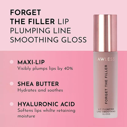 Women's Forget The Filler Lip Plumper Line Gloss, George, Pink, 0.11 Fl Oz (Pack of 1)