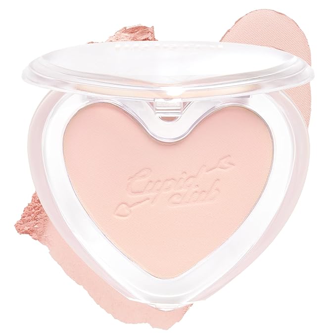 lilybyred Luv Beam Blur Cheek | Heart-Shaped Korean Powder Blush, Silky Texture, Lightweight, Soft Blurring Matte Finish, Long-Lasting, Natural Flush, Cozy Cotton Scent, 0.15 oz. (02 Blurry Peach)
