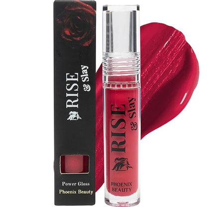 Rise & Slay Power Gloss – High-Pigment Hydrating Gloss Lipstick with Hyaluronic Acid, Jojoba & Castor Oil, Vit-E, Non-Sticky Vibrant Shine, Magenta Summer Lips (Pomtini, 4.5ml)