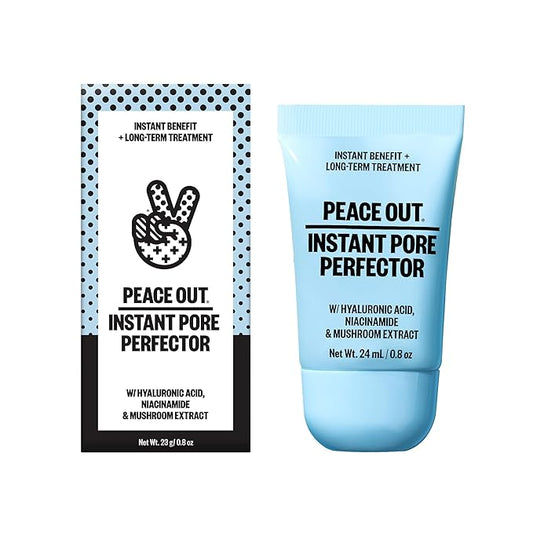 PEACE OUT Skincare Instant Pore Perfector, Skin Primer to Blur Pores, Reduce Redness and Extend Makeup Wear, Instant Filter Finish, Hyaluronic Acid and Niacinamide, Silicone-Free, 0.8 Oz