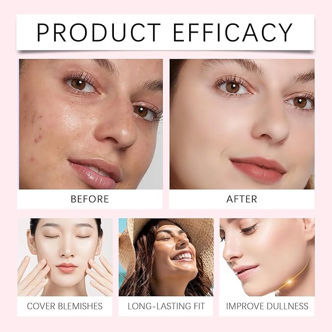 Peptide Bounce Foundation, Hydrating,The Moisturizing Concealer, Age-Defying Foundation, long-lasting, providing concealer, the skin and brightening the complexion(Ivory Color)