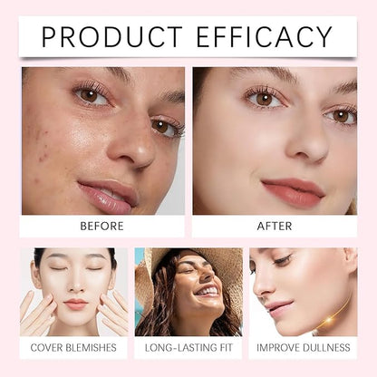 Peptide Bounce Foundation, Hydrating,The Moisturizing Concealer, Age-Defying Foundation, long-lasting, providing concealer, the skin and brightening the complexion(Ivory Color)