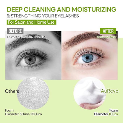 Lash Shampoo Concentrate 60ml Lash Cleanser Concentrate Add Hyaluronic Acid Oil-Free Lash Extension Shampoo Perfect for Salon，Aloe