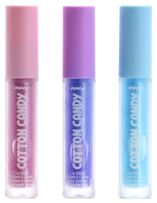 iscream Cotton Candy Carnival 3-piece Lip Gloss Set with Berry, Vanilla & Strawberry Scents