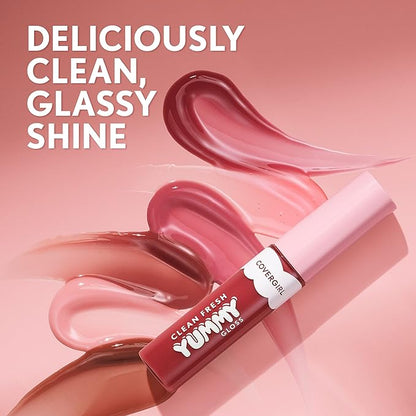 COVERGIRL Clean Fresh Yummy Lip Gloss Daylight Collection, Hydrating, Glossy Shine, Vegan Formula, Moonlight Eclipse 60, 0.33oz