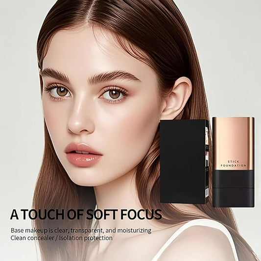 2 In 1- Luxury Anti-Wrinkle Foundation Stick, Korea Flawless Eraser Foundation Stick With Brush, Double Head Foundation Make-Up Stick, Multi-use Foundation Stick Makeup (Brilliant White-01)