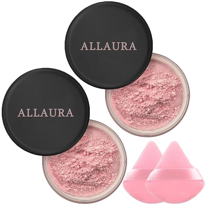 AlluraBeauty Blurring Powder, Blurring Setting Powder By Allura, AlluraBeauty Pink Setting for All Skin Tones (pink*2)