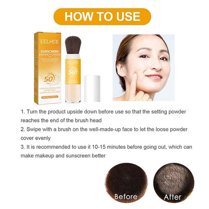 2Pcs Setting Powder, Translucent Natural Matte Finish,Oil Control Lightweight,Mineral Brush Powder,Natural Matte Finish,Long-lasting Brush Face Powder,Waterproof and Sweatproof Setting Powder (B, 2)