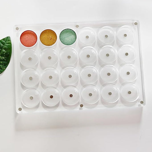 New Acrylic Transparent Elegant Empty Magnetic Eyeshadow Makeup Palette -26mm x24 holes