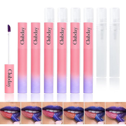 6PC Matte Lip Stain, Peel Off Lip Tint, Lip Tattoo, High Pigmented Tear-off Lip Gloss, Moisturizing Hydrating Liquid Lipsticks Set, No-Sticky Lip Balm Oil, Lip Care for All Skin Tones, 176