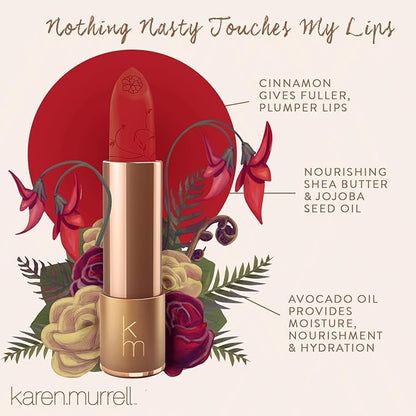 Karen Murrell - Natural Lip Stick - Lipstick 20 True Love - Dark Red Lipstick - Matte Finish, 100% Natural Ingredients, Moisturizes & Hydrates Lips - Paraben & Cruelty Free