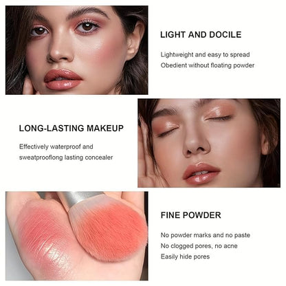 6 Colors Cream Blush & Concealer Contour Palette, Carla Secret Makeup Palette with 11 Pcs Makeup Brush Set, Long Wearing Blendable Full Coverage Foundation