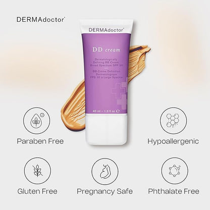 DERMAdoctor DD Cream Dermatologically Defining BB Cream Broad Spectrum SPF 30, 1.3 Fl Oz
