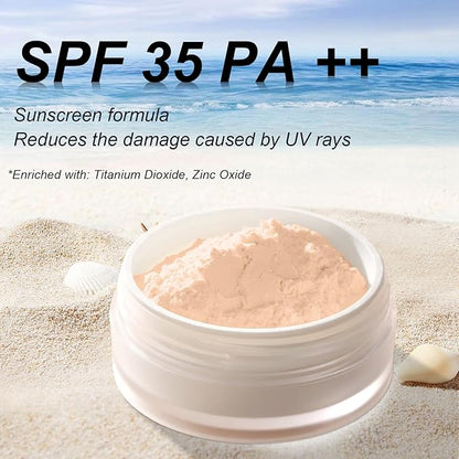 Sunscreen Mineral Powder Foundation, SPF 35, Talc-Free, Loose Powder Foundation, Buildable Lightweight Coverage, for Matte Base Makeup (#05 Fair Light Foundation Makeup)