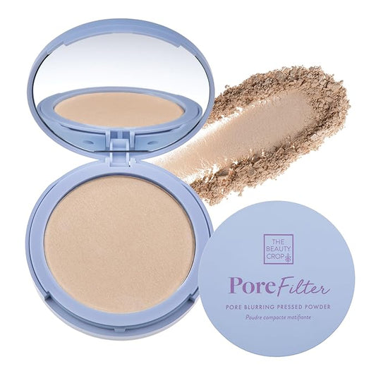 The Beauty Crop PoreFilter Pressed Powder - Blurs Pores & Controls Shine - Light Shade - 0.34 oz