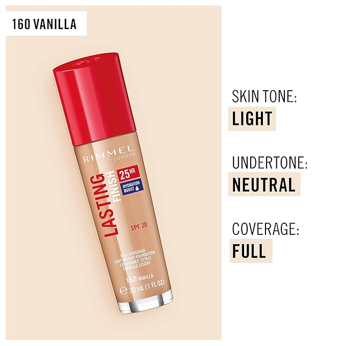 Rimmel London Lasting Finish 25 Hour Foundation - Vanilla, 30 ml (1 fl.oz)