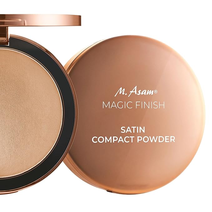 M. Asam MAGIC FINISH Satin Compact Powder Nude (8 g) - pressed powder for perfect hold, matting & perfecting, prolongs the hold of make-up, with hyaluronic acid & vitamin E, vegan