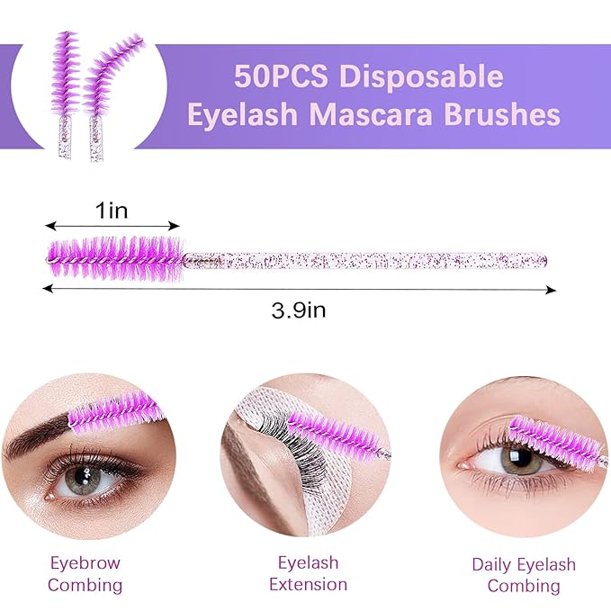 Lash Shampoo Kit - Eyelash Extension Cleaning Set with Lash Fan Dryer and Cleanser - Makeup Cleansing Foams for Lash Care and Aftercare, Purple