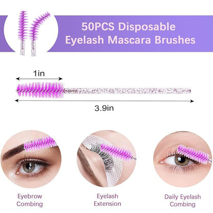 Lash Shampoo Kit - Eyelash Extension Cleaning Set with Lash Fan Dryer and Cleanser - Makeup Cleansing Foams for Lash Care and Aftercare, Purple