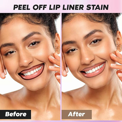Lip Stain Peel Off, Dark Brown Lip Liner Stain Peel Off Tattoo Matte Lip-tint, Long Lasting, Waterproof, Transfer-proof, Moisturizing, Easy to Use, Highly Pigmented Color for All Skin Types (#05)