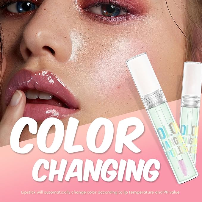 VIOLA HOUSE Color Changing Lip Gloss, PH Lip Tinted, High gloss lipstick, waterproof,long lasting lip care. 5g