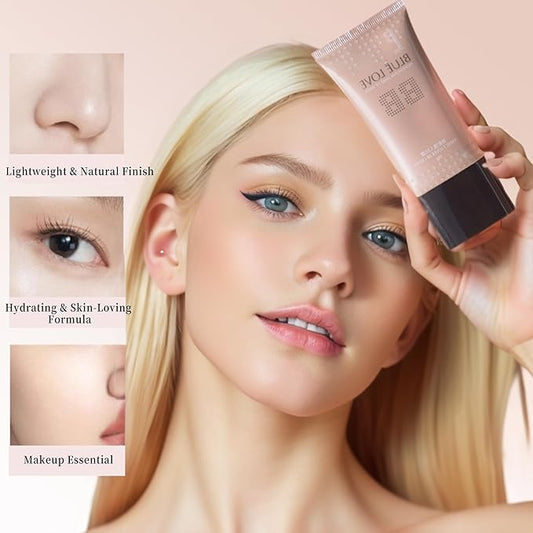 BLUE LOVE BB Cream - Lightweight Tinted Moisturizer & Liquid Foundation, Sheer Coverage Concealer Makeup, Hydrating Skin Tint for All Skin Types. 2.13 Fl Oz (Natural Color)