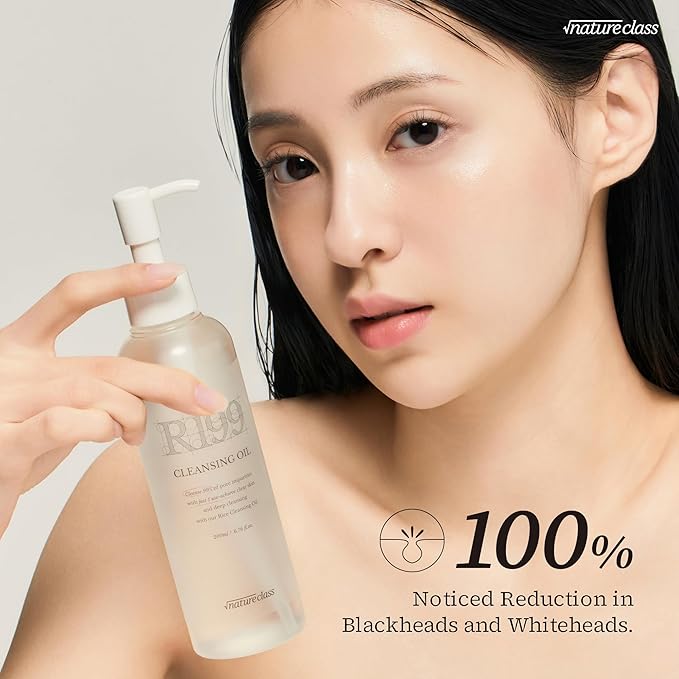 NATURECLASS] R199 Rice Cleansing Oil- Fast Emulsification, Pore-Cleansing, Blackhead Removal without Clogging Pores, Makeup Dissolving, and Hydrating Formula, Korean Skincare 6.76 Fl Oz
