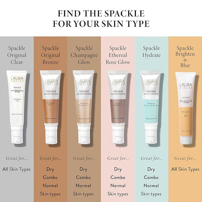 LAURA GELLER NEW YORK Spackle Primer - Ethereal Rose Glow - Super-Size 2 Fl Oz - Hyaluronic Acid Makeup Primer for Mature Skin