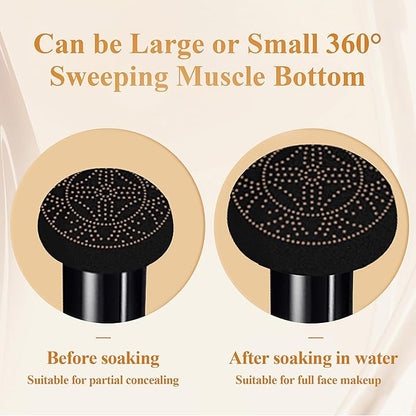 Air Cushion CC Cream - Long-Lasting Mushroom Head BB Cream Foundation With Powder Puff for Face Makeup, Moisturizing Full Coverage Self Adjusting Concealer (Buff Beige, Pack of 1)