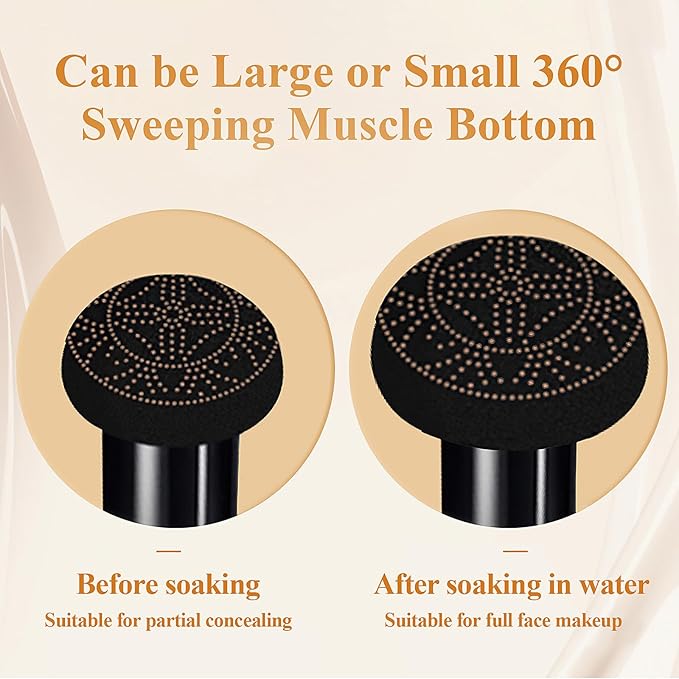 Air Cushion CC Cream - Moisturizing BB Cream Foundation, Long-Lasting Waterproof New Mushroom Head Cushion Foundation Concealer for Even Skin Tone (Dark Brown, 1 PCS)