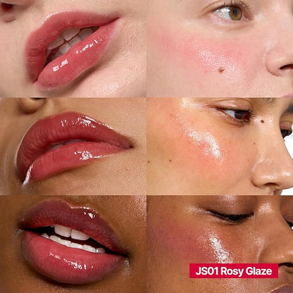 Glowy Jelly Pot | Dewy Jelly Lip & Blush Color, Tinted Glow Balm, Dewy Buildable Finish – Rosy Glaze (Dusty Rose) | 0.14 oz