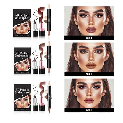 MAEPEOR Face Makeup Kit 5D Perfect Face Full Kit Contour Lipliner and Eyeliner Longlasting and Waterproof Face Makeup Set For Girls Women (Set 02)