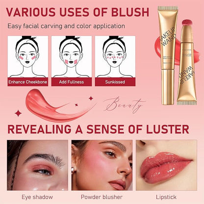 Summaryas Contour Wand & Blush Wand Duo, 2025 New 2 In 1 Women Contour Beauty Wand, Liquid Blush Wand With Applicator, for Skin Highlighting, Correcting (Contour Wand, 1pc)