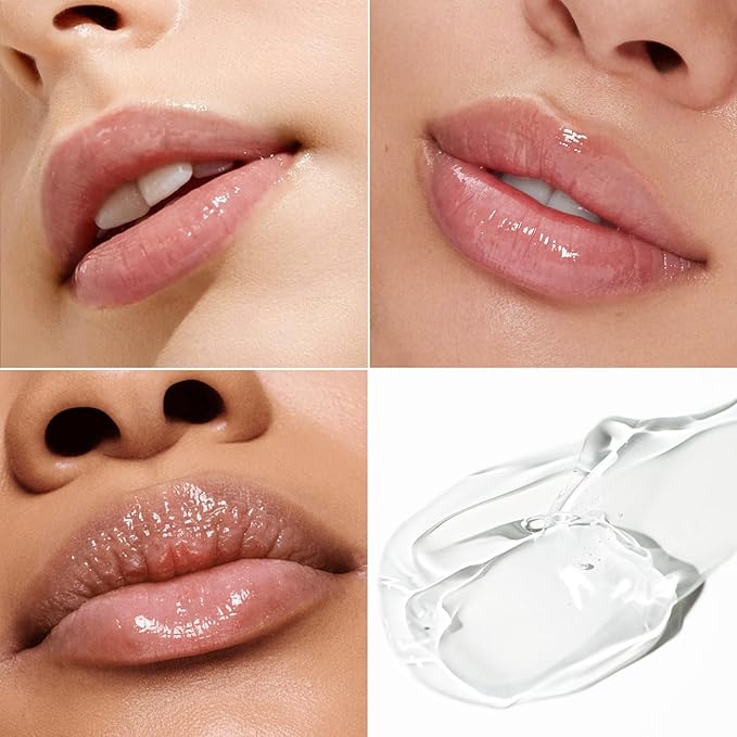 Boobeen Clear Lip Gloss Set, Fruity Lip Plumper Gloss And Lip Glow Oil, Non-Sticky And Long Lasting Lip Gloss For Women