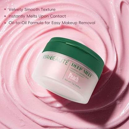 Cleansing Balm, Naturium Makeup Remover Balm for Sensitive Skin, Waterproof Mascara Makeup Remover, Face Eyes Lip Cleanser, Peach Scented, Coconut Oil, Vitamin E & Hyaluronic Acid, 2.65 Oz