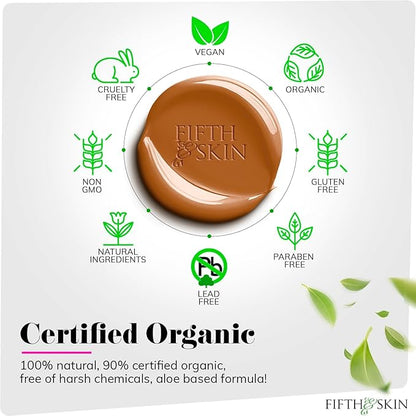 Fifth & Skin: Better’n Ur Skin Liquid Foundation (MOCHA LATTE) - Natural, Organic, Vegan, Cruelty-Free - Gluten-Free Beauty with Buildable Coverage and Palm-Free Luxury - 1 oz