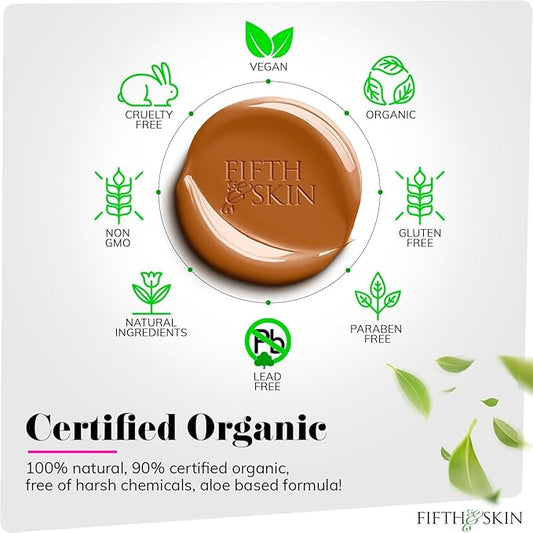 Fifth & Skin: Better’n Ur Skin Liquid Foundation (MOCHA LATTE) - Natural, Organic, Vegan, Cruelty-Free - Gluten-Free Beauty with Buildable Coverage and Palm-Free Luxury - 1 oz