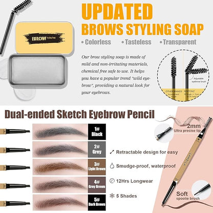 All in One Makeup Kit for Women Full Kit, 12 Colors Eyeshadow, Foundation & Primer, CC Cream, Lipsticks, Mascara, Makeup Brush & Sponge, Brow Pencil & Soap, Eyeliner, Contour Stick, Cosmetics Bag