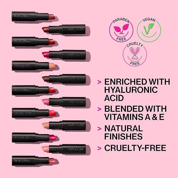 wet n wild Mega Last Matte Lip Color, Semi Matte Hyaluronic Acid Infused, Long Lasting Full Coverage for a Nourishing Pout, Cruelty-Free & Vegan - Skin-ny Dipping