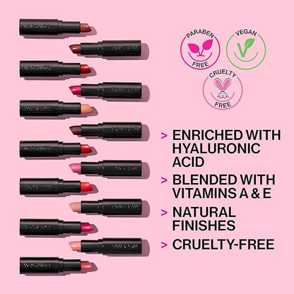 wet n wild Mega Last Matte Lip Color, Semi Matte Hyaluronic Acid Infused, Long Lasting Full Coverage for a Nourishing Pout, Cruelty-Free & Vegan - Skin-ny Dipping