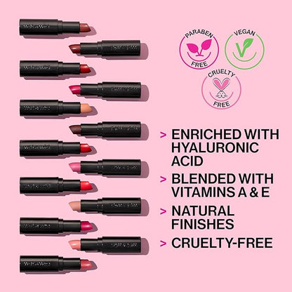wet n wild Mega Last Matte Lip Color, Semi Matte Hyaluronic Acid Infused, Long Lasting Full Coverage for a Nourishing Pout, Cruelty-Free & Vegan - Wine Room