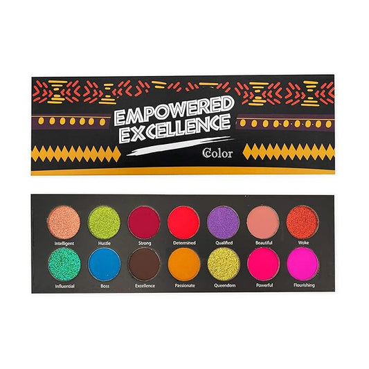 Ccolor Cosmetics Empowered Excellence, 14-Color Eyeshadow Palette, Highly Pigmented, Long-Wearing, Easy-to-Blend, Pink, Mauve, & Neutral Eye Shadow, Professionally Formulated Eye Makeup