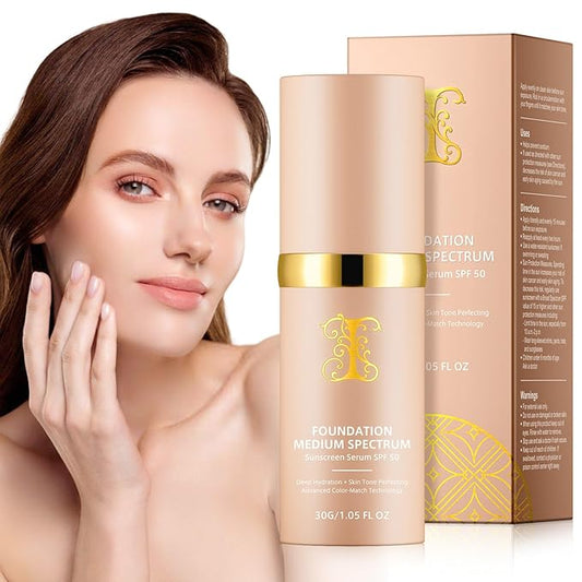 Foundation 4 in 1 - Color Changing Foundation, SPF 50+, Longwearing & Waterproof, Color Changing Hydrating Concealer, Natural Finish