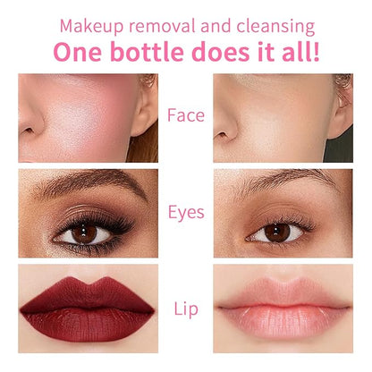NICEFACE All-in-One Micellar Cleansing Water, Hydrating Facial Cleanser & Makeup Remover, Apply to Face, Eyes and Lips - No Rinse Off, Suitable for Sensitive Skin, Vegan, Cruelty Free (100ml)