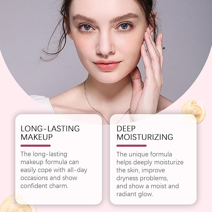 Peptide Bounce Foundation, Hydrating,The Moisturizing Concealer, Age-Defying Foundation, long-lasting, providing concealer, the skin and brightening the complexion(Ivory Color)