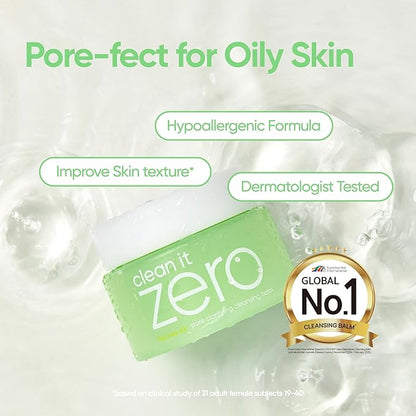 BANILA CO Clean it Zero Pore Clarifying Cleansing Balm | Korean Makeup Remover, Cleansing Oil, Facial Cleanser for Oily and Acne Prone Skin | Vegan | Made with AHA-PHA & Tea Tree (100ml / 3.38 fl. oz)