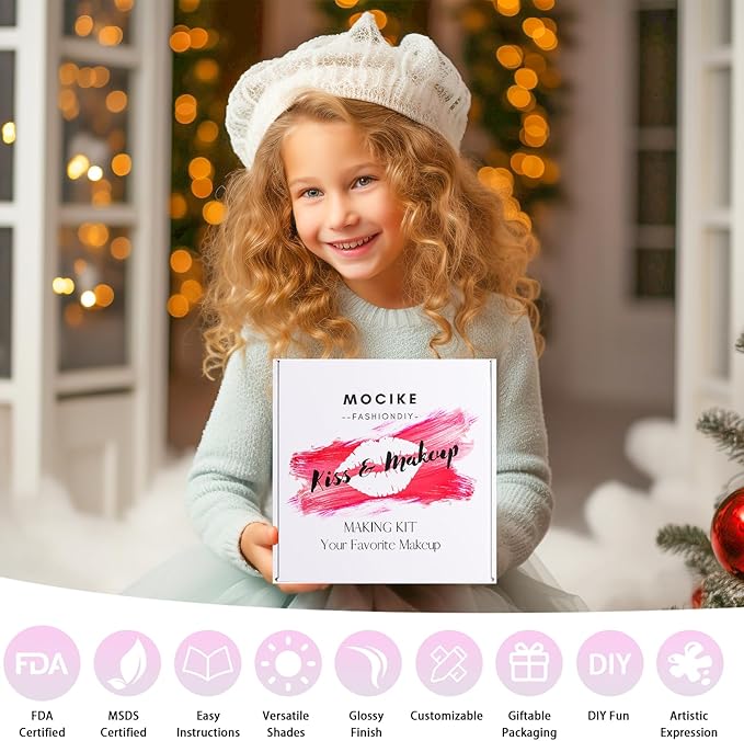 MOCIKE DIY Lip Gloss Making kit for Girl Gifts - 37 PCS DIY Lip Gloss kit Make Your Own Lip Gloss