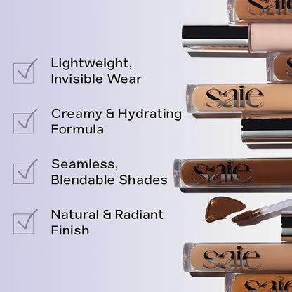 Saie Hydrabeam Under Eye Brightener - Sheer + Hydrating Eye Brightener with Cucumber Extract - Instantly Illuminates Skin for a Radiant Finish - Shade 5 (0.2 oz)