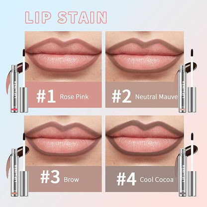 Peel Off Lip Liner Stain - Long-Lasting, Smudge-Proof, Waterproof Nude Matte Lip Tint, Non-Fading Peel Off Lip Color, Effortless Precision & Full Coverage, Vegan & Cruelty-Free, #1 Rose Pink